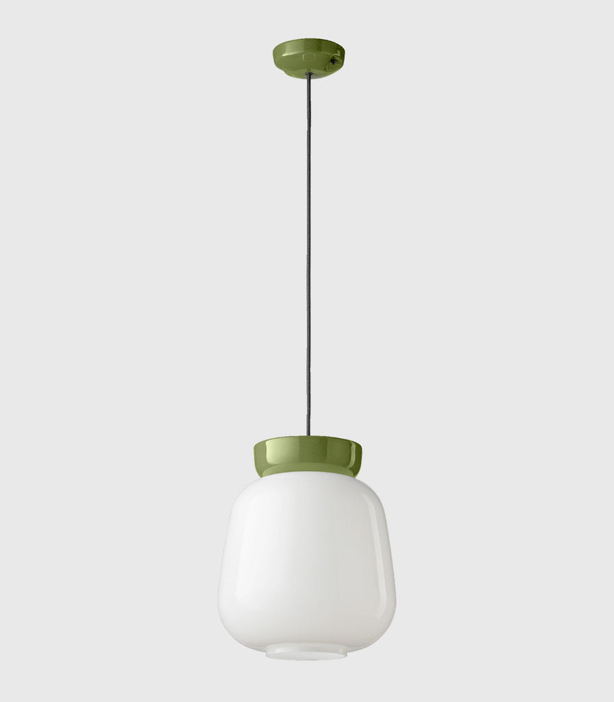Ferroluce Corcovado Pendant Light in Light in Green Sage/Milk White/1