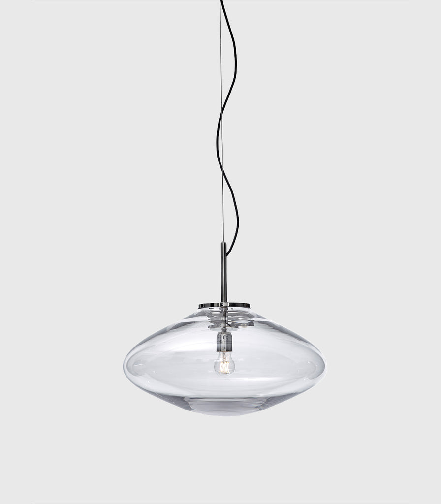 Bomma Disc Glass Pendant Light in Clear/Silver