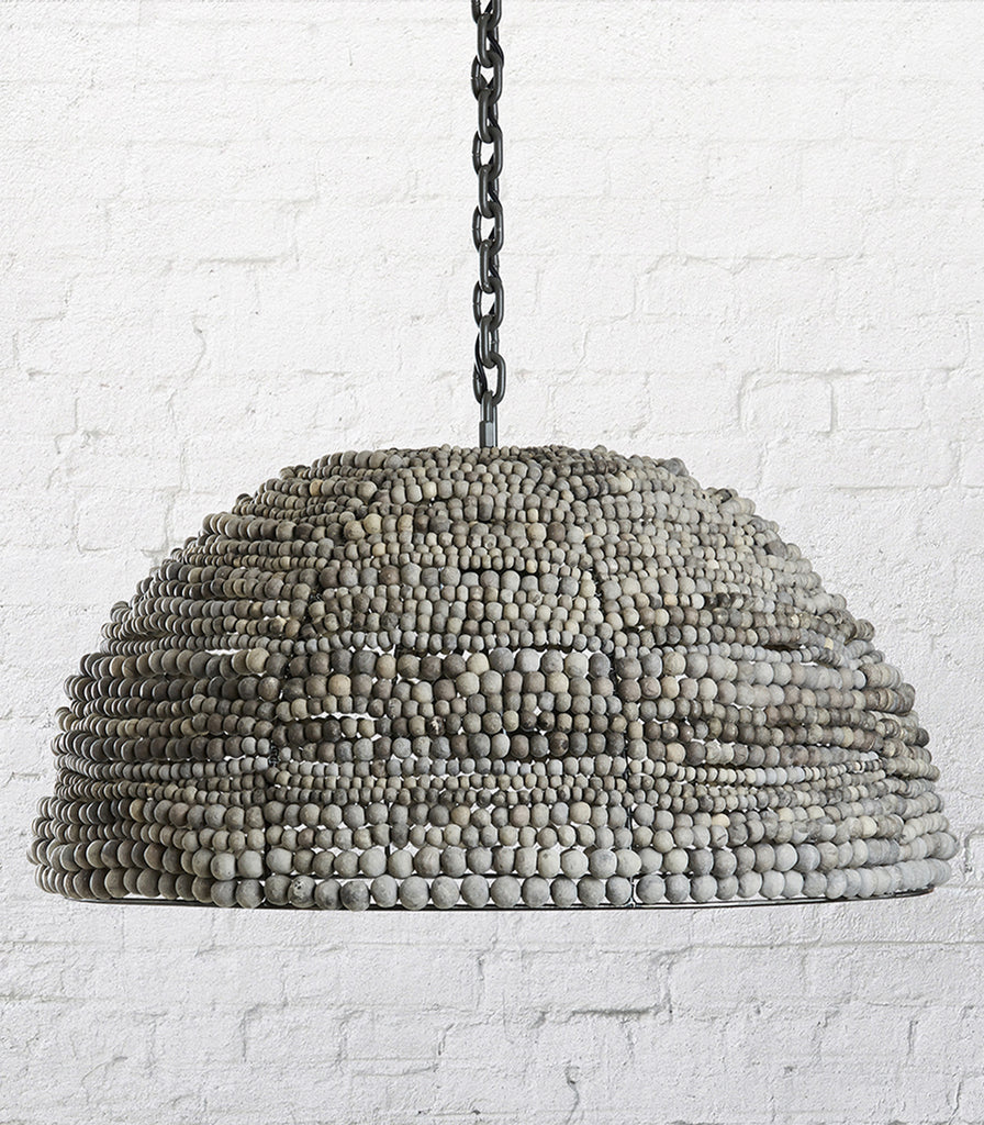 Klaylife Dome Beaded Pendant Light in Small/Black