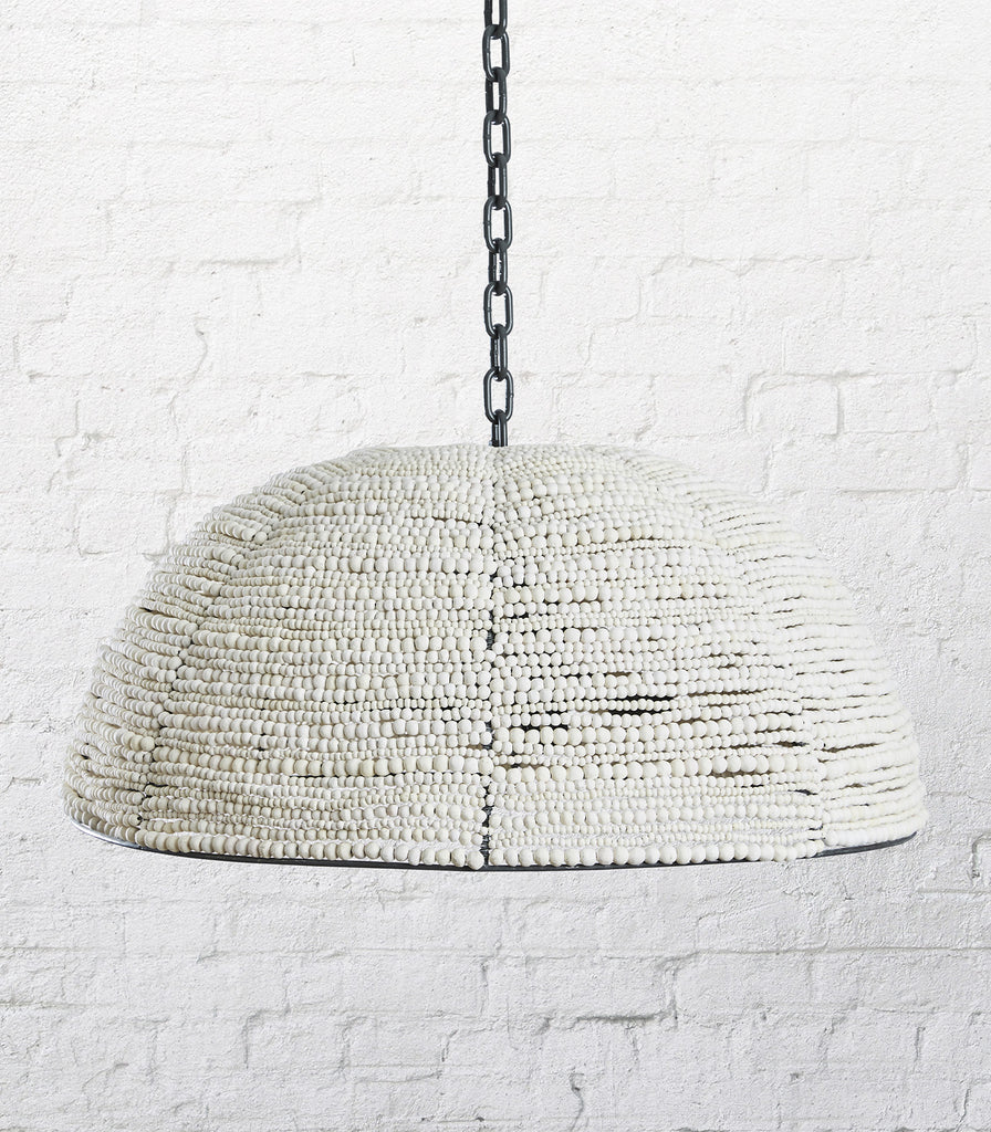 Klaylife Dome Beaded Pendant Light in Medium/ White