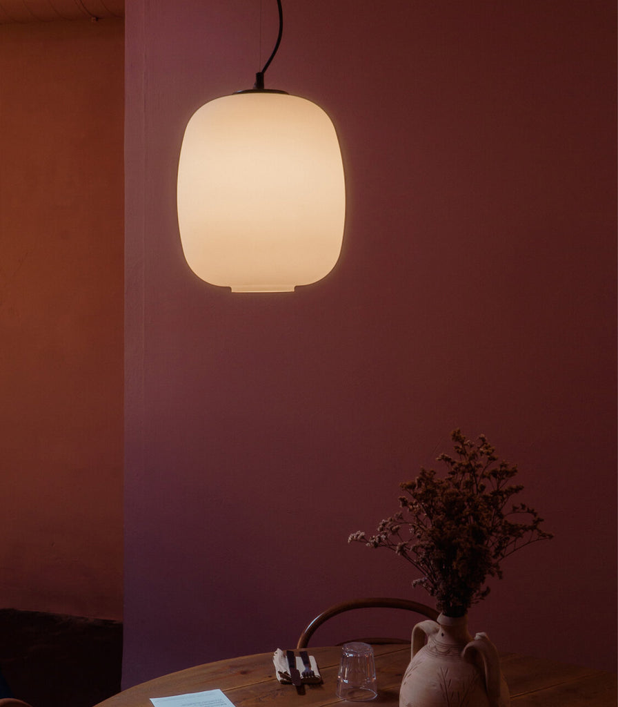 Santa & Cole Globo Cesta Pendant Light featured within interior space