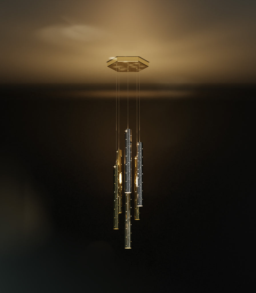 Ilanel Heavy Rain 6lt Pendant Light featured within interior space