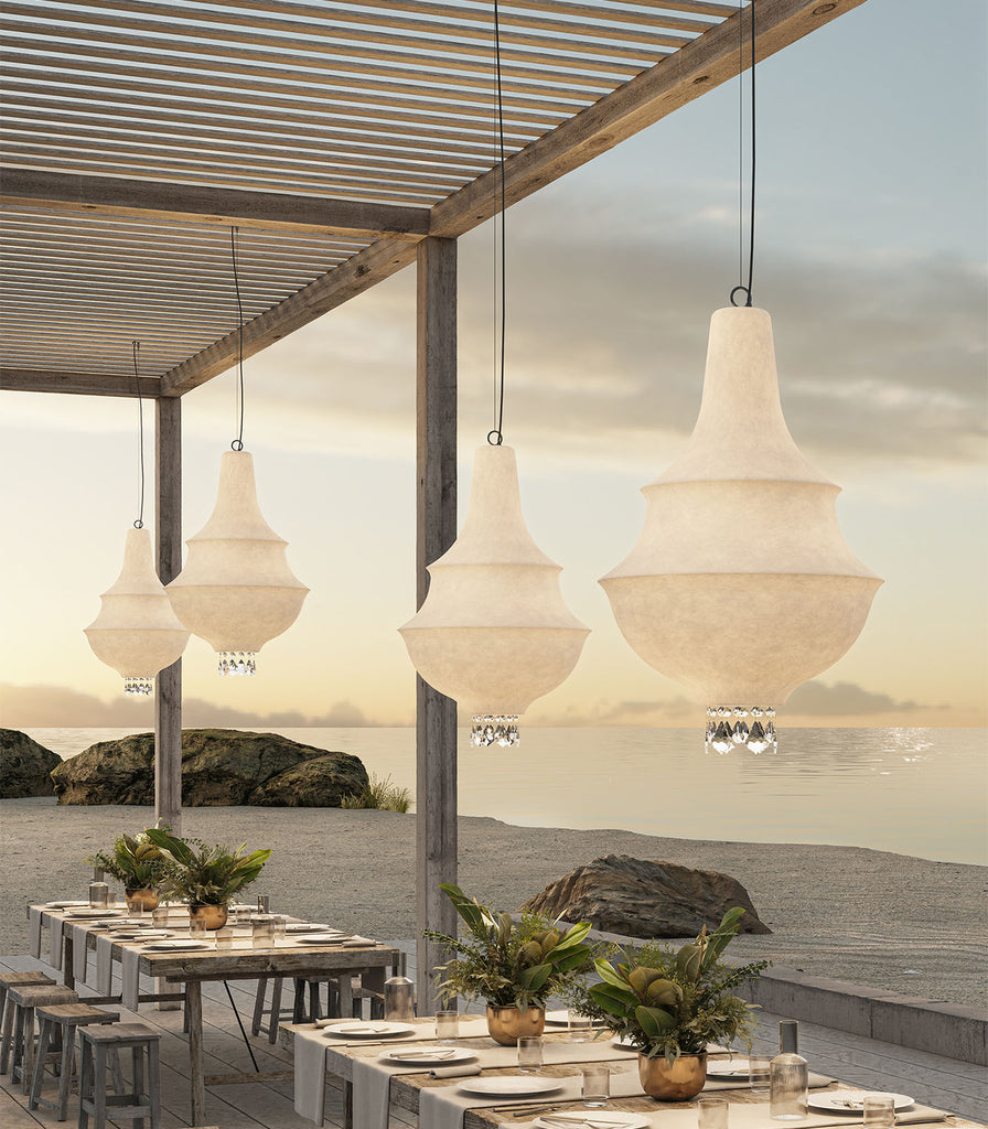 Karman Lady D Outdoor Pendant Light featured within outdoor space