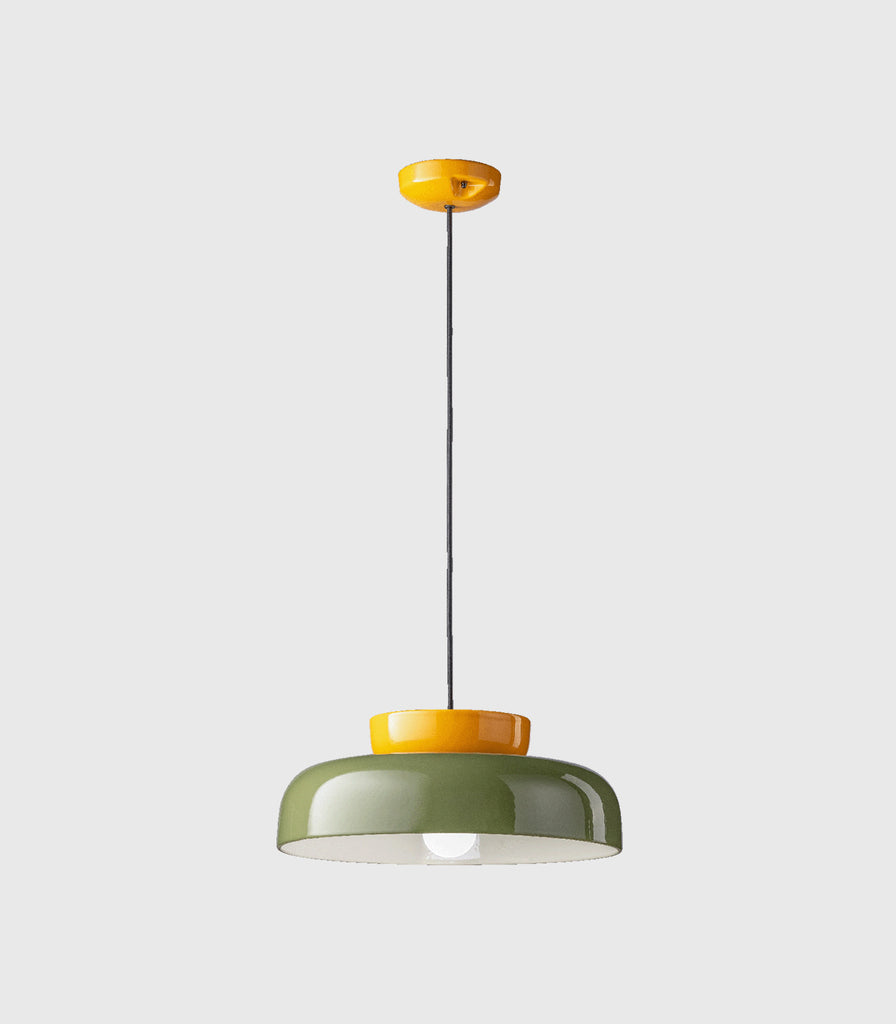 Ferroluce Maracanà Pendant Light in Yellow/Sage Green/2