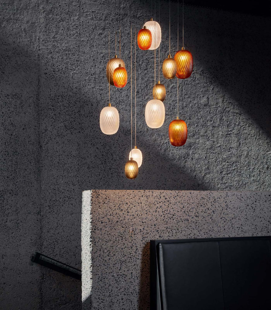 Bomma Metamorphosis Gold Pendant Light featured within interior space