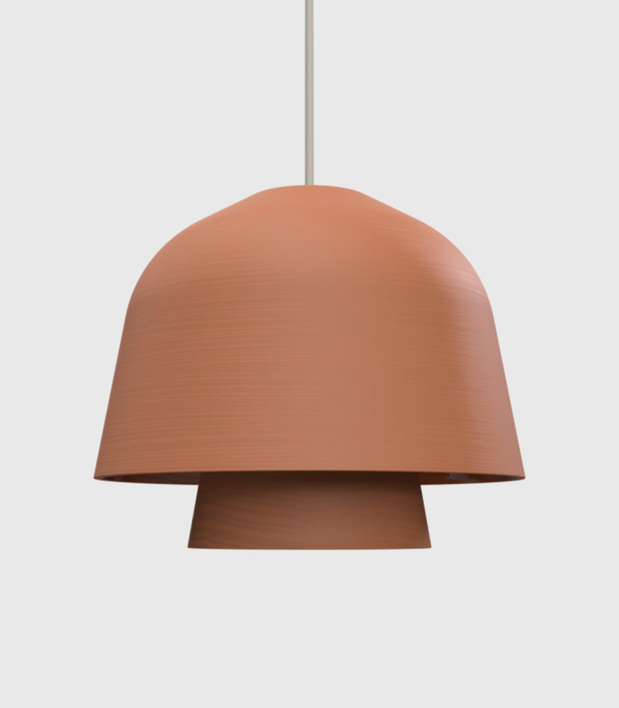 Klaylife Okina Double Pendant Light in Dark Terracotta