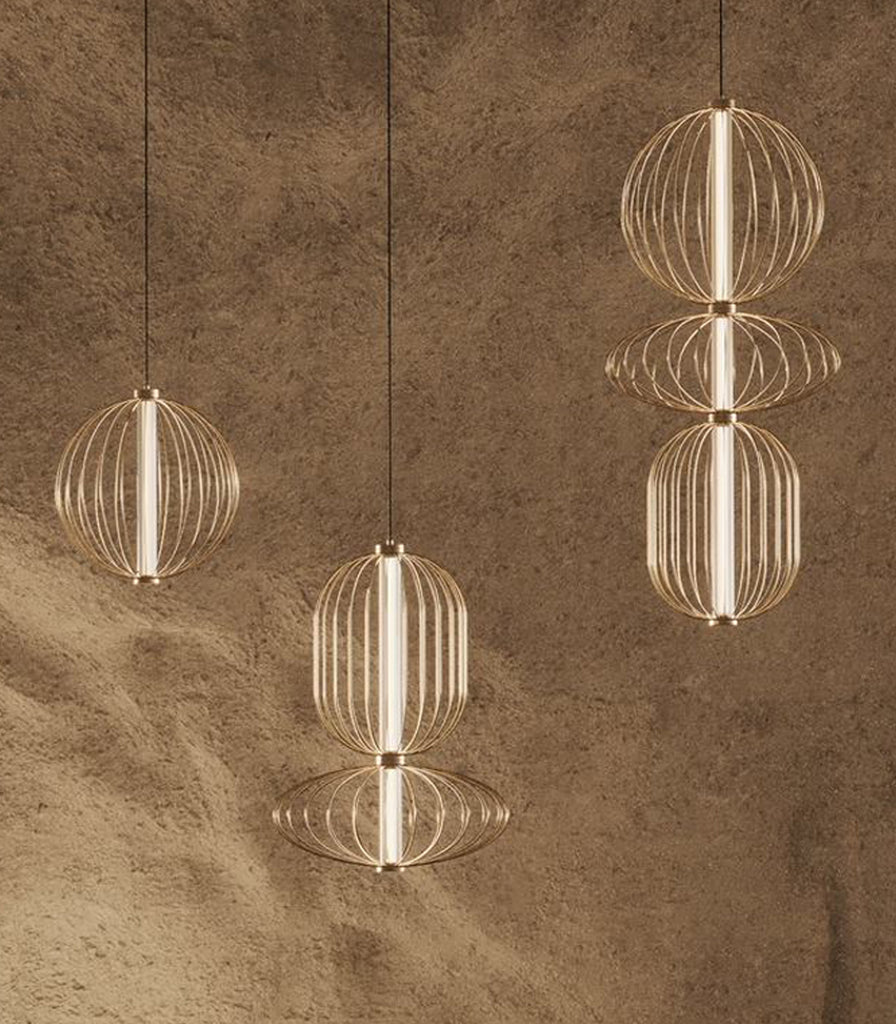 Aromas Pepo Brass Pendant Light featured within interior space