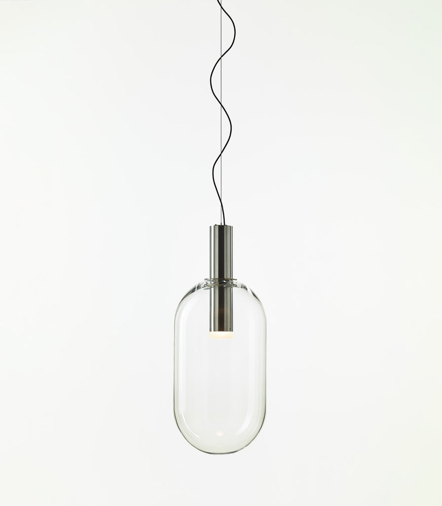 Bomma Phenomena Capsule Pendant Light in Clear/ Brushed Silver