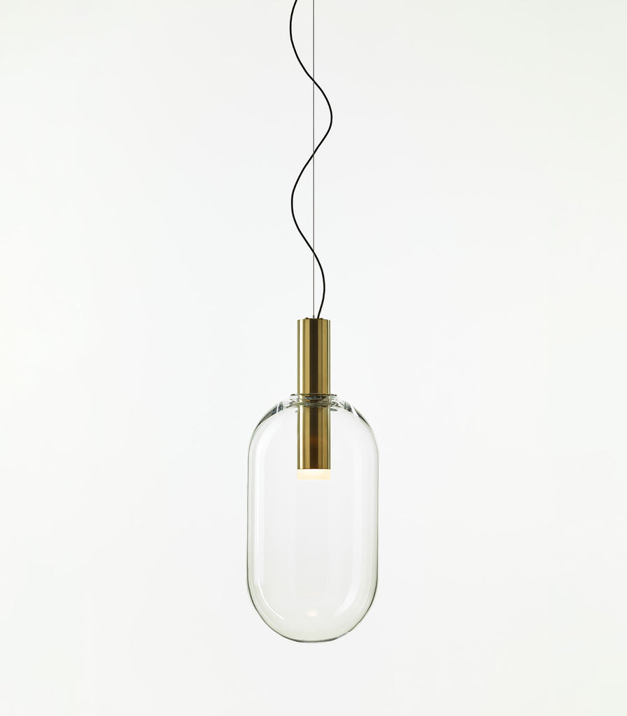 Bomma Phenomena Capsule Pendant Light in Clear/ Brushed Gold
