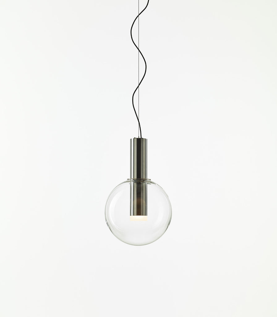 Bomma Phenomena Small Pendant Light in Clear / Brushed Silver