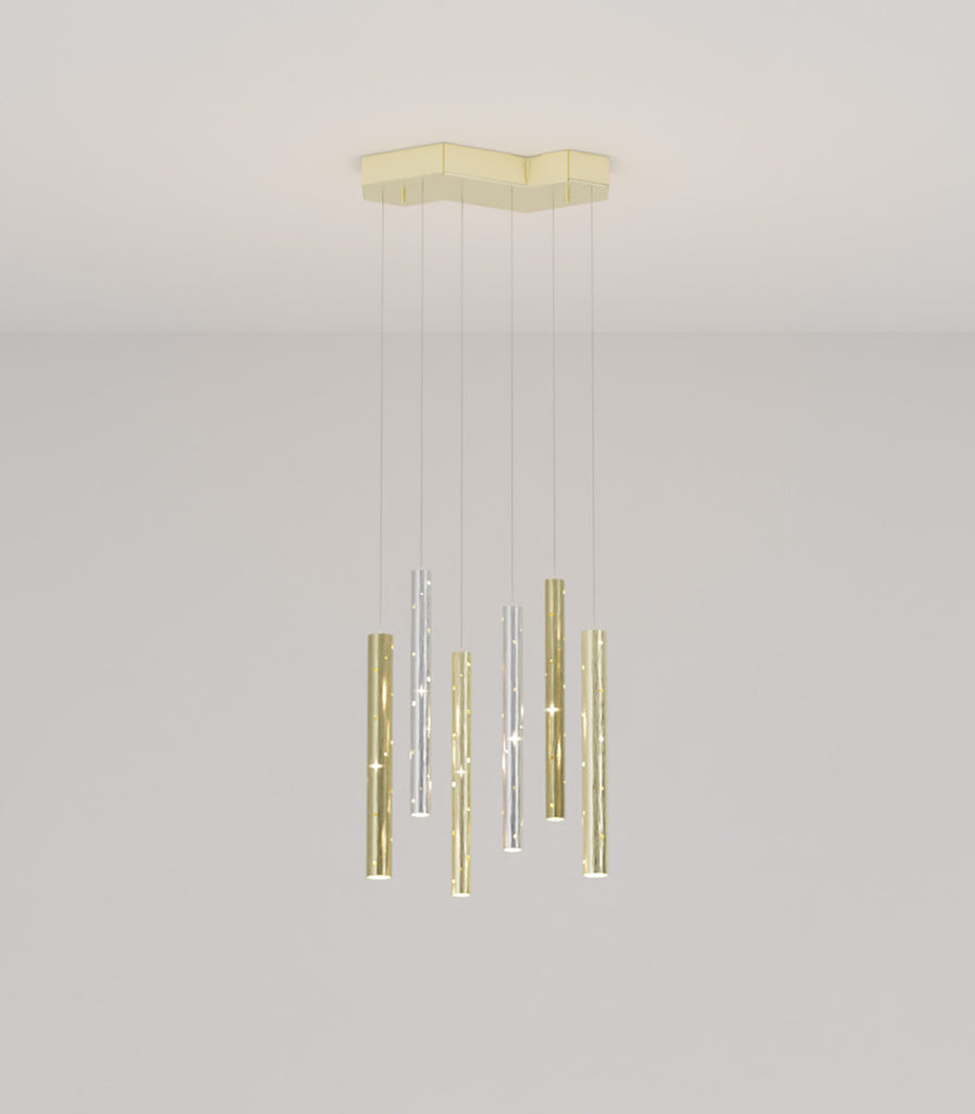 Ilanel Rain 6lt Pendant Light featured within interior space