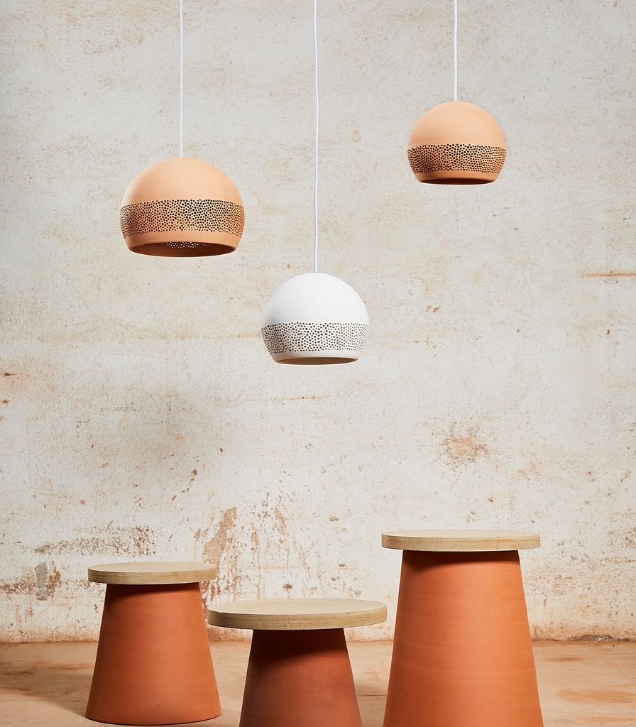 Klaylife Sponge Ro Pendant Light featured within interior space