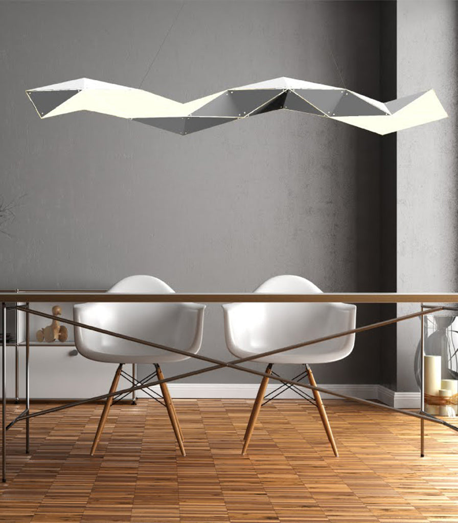 Ilanel Supernova Linear Pendant Light in Satin White