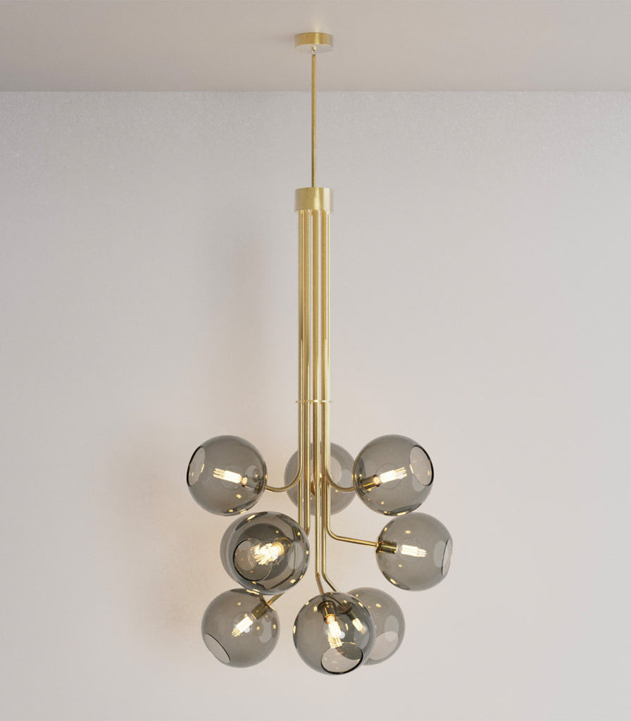 Ilanel Tree Of Light Pendant Light in Aged Brass/ Smoke Gloss