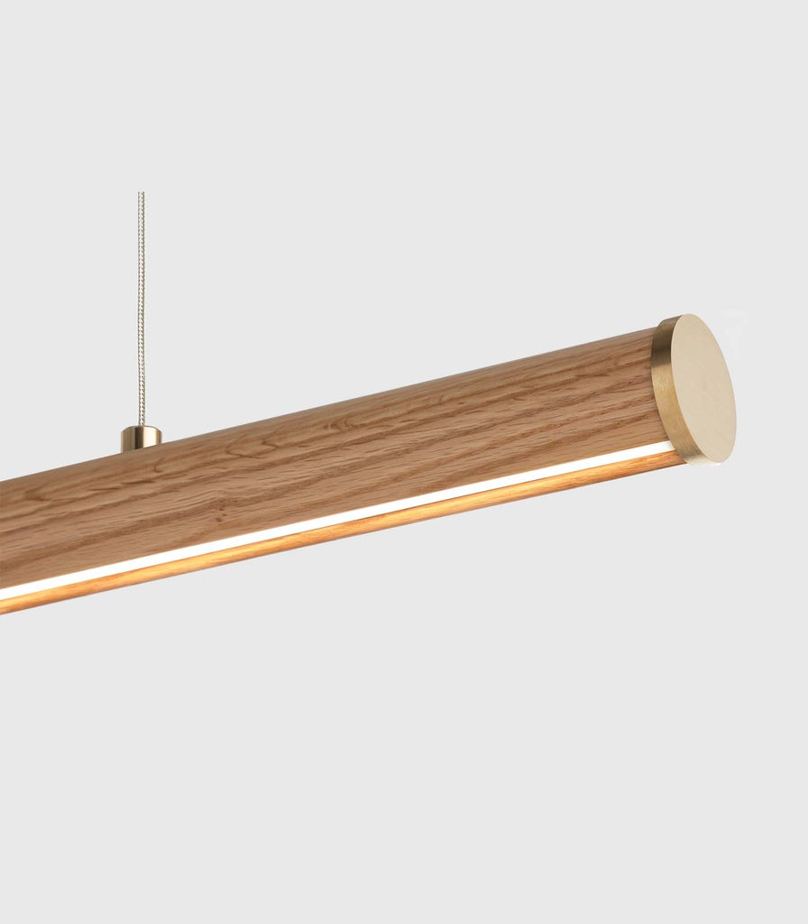 Roller Linear Pendant Light in 90cm/American Oak