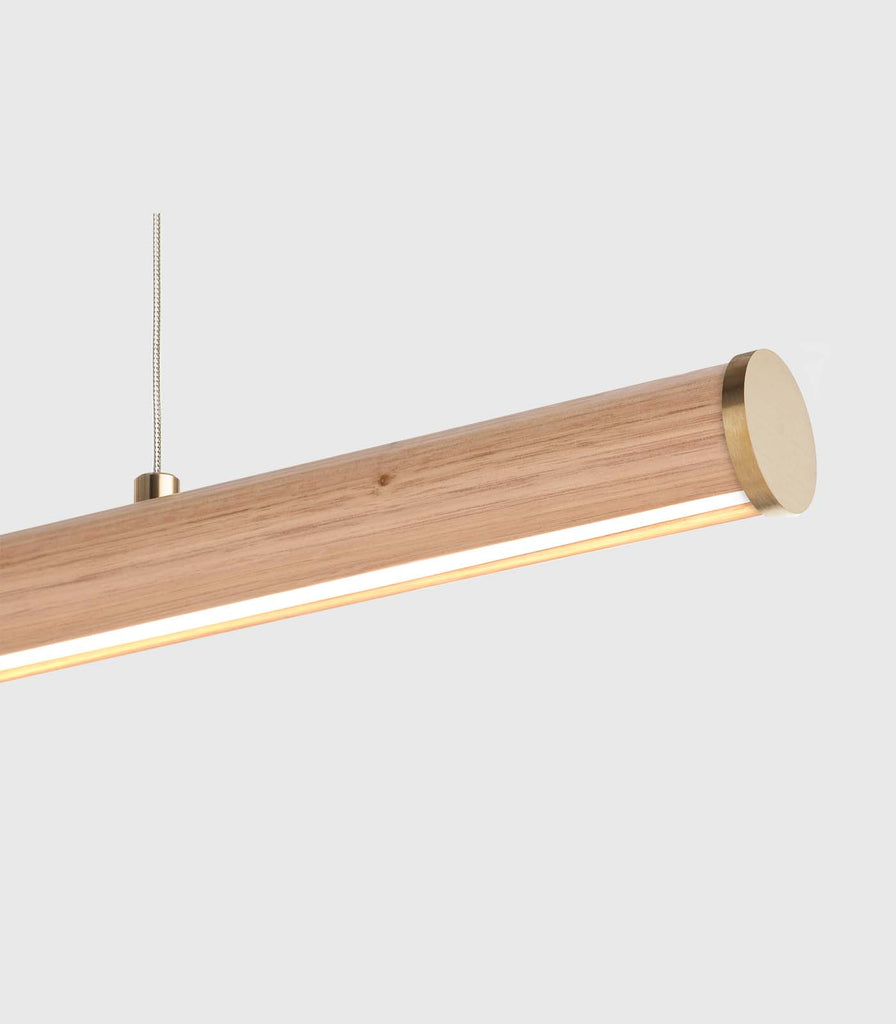 Roller Linear Pendant Light in 90cm/Victorian Ash