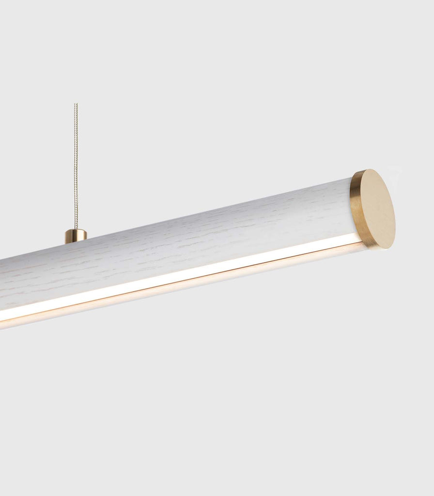 Roller Linear Pendant Light in 90cm/American Oak(White Finish)