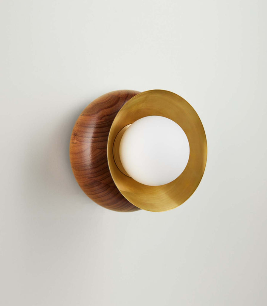 Fluxwood Sibling Wall Light in Tasmanian Blackwood /Brushed Brass