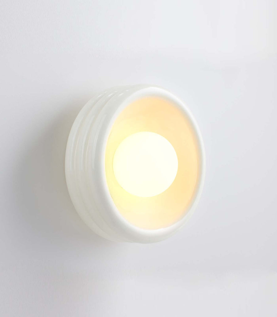 Fluxwood Silo Ceramic Wall Light in Gloss White