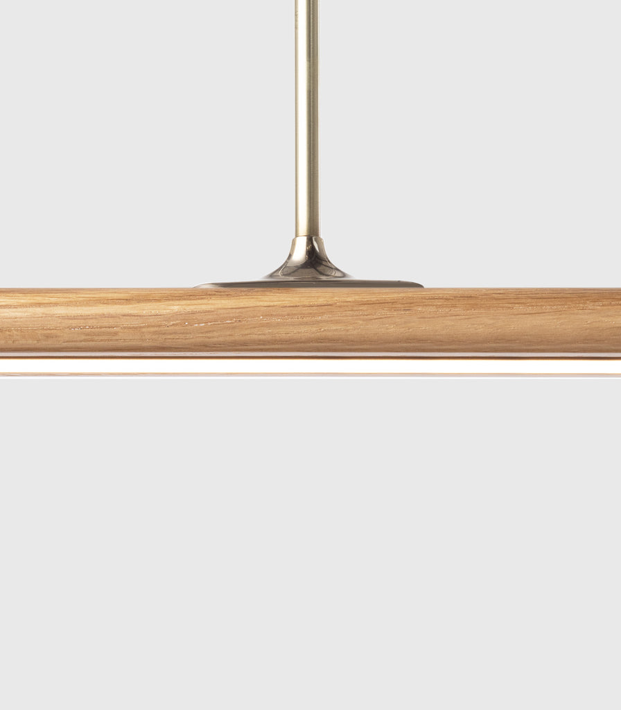 Fluxwood Spru Linear Pendant Light in 90cm/White Oak