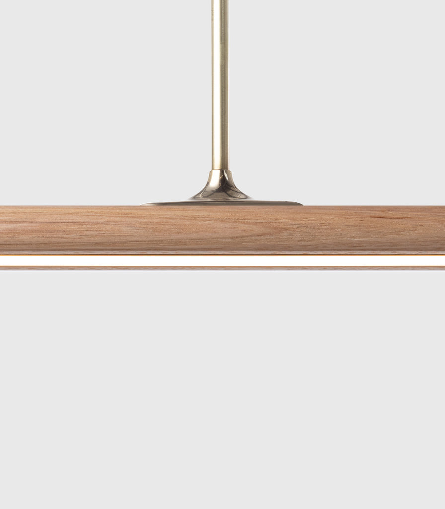 Fluxwood Spru Linear Pendant Light in 90cm/Victorian Ash