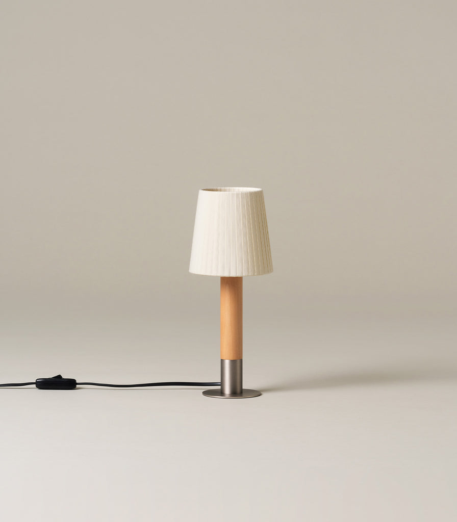 Santa & Cole Basica Minima Table Lamp in Natural Ribbon & Nickel