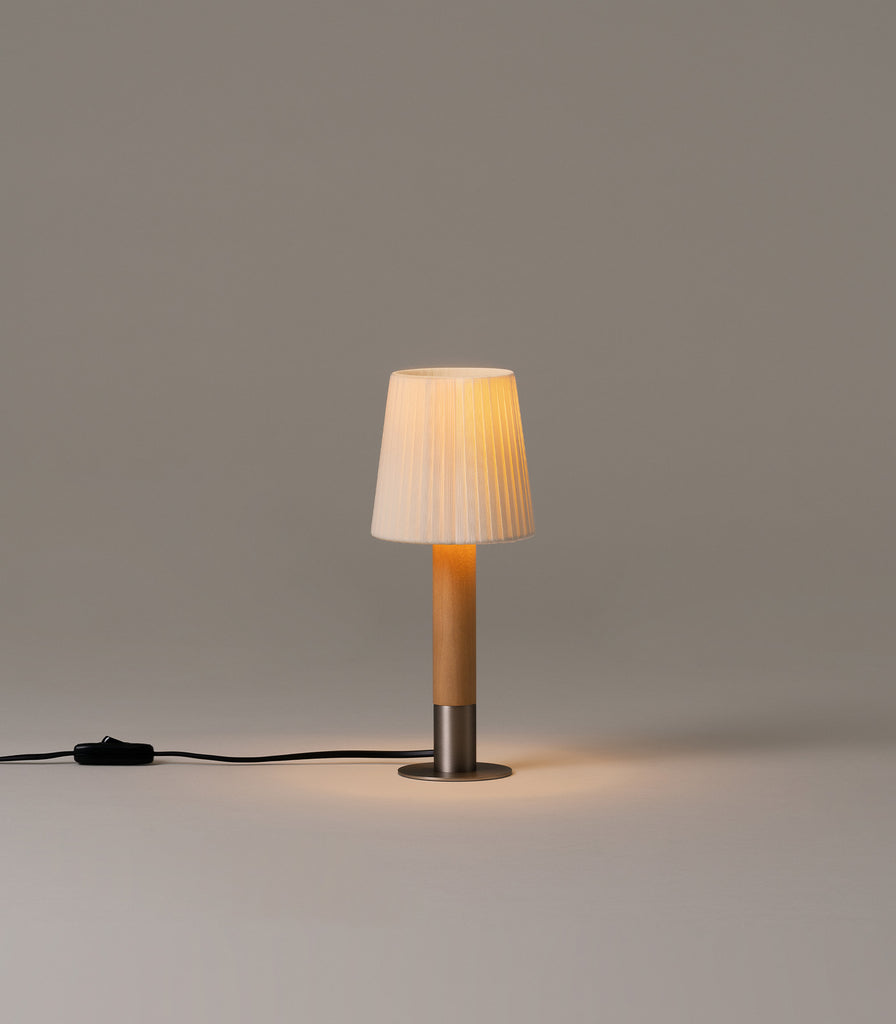Santa & Cole Basica Minima Table Lamp in Natural Ribbon & Nickel