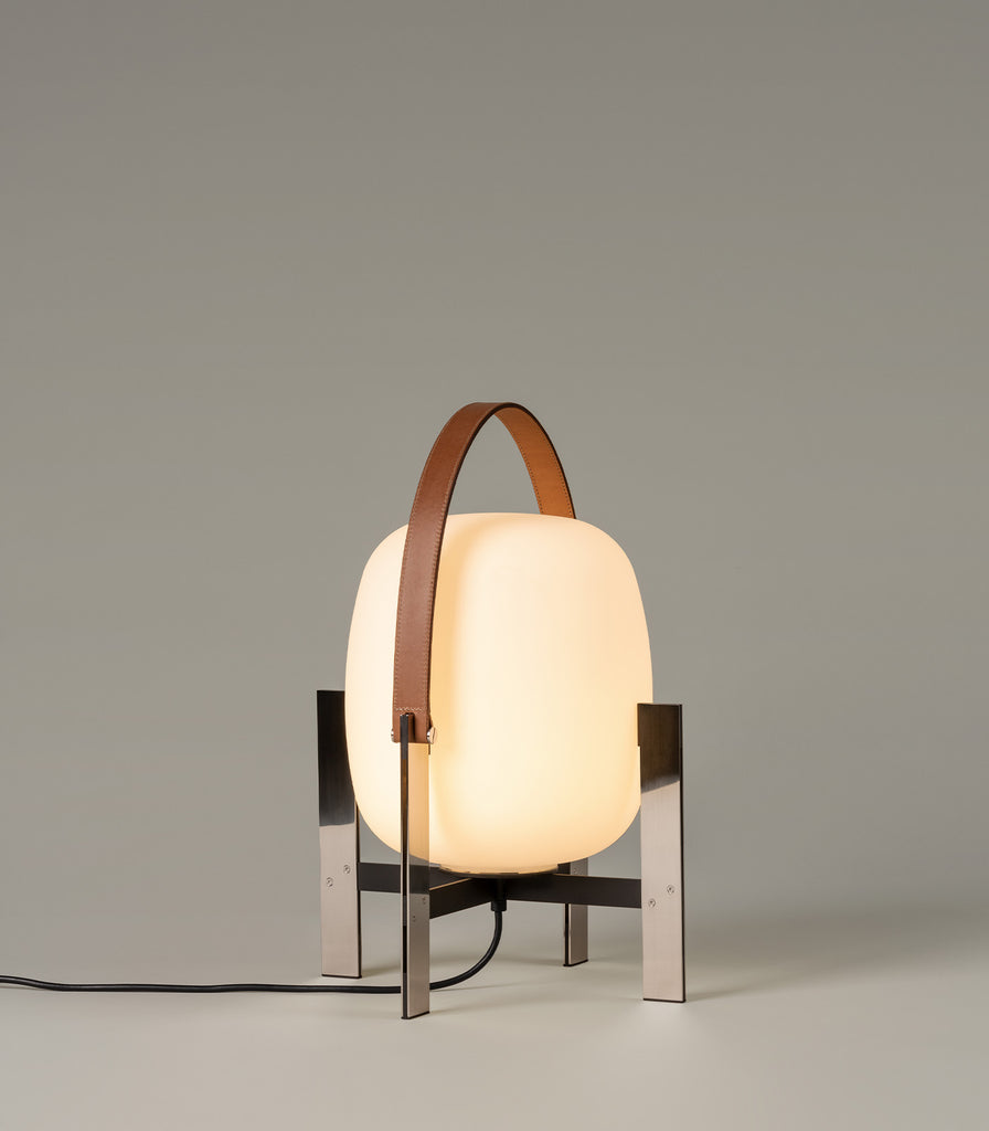 Santa & Cole Cesta Metalica Table Lamp featured within interior space
