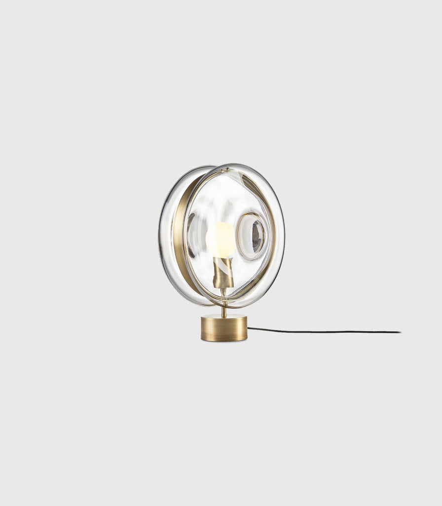 Bomma Orbital Table Lamp in Clear/ Moon Clear/ Patina Gold