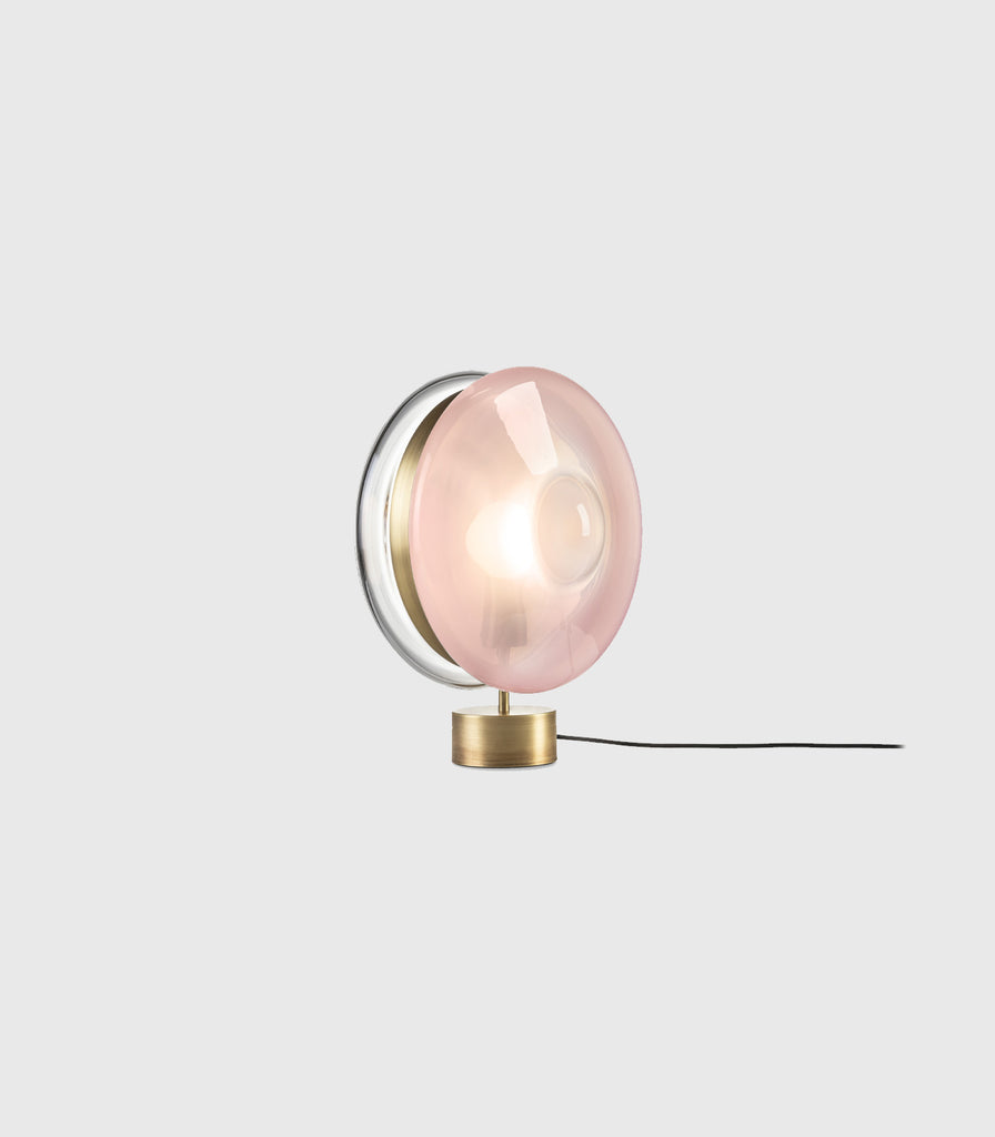 Bomma Orbital Table Lamp in Clear/ Pink/ Patina Gold