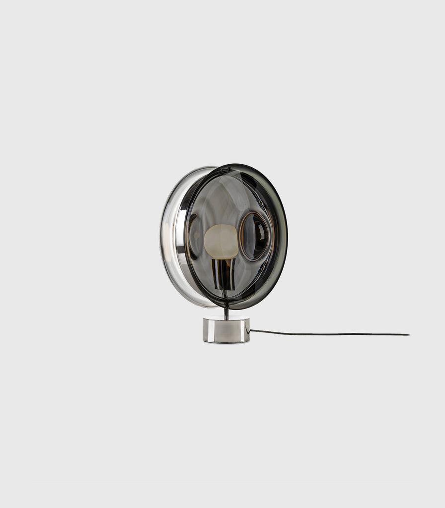 Bomma Orbital Table Lamp in Clear/ Mercury Black/Silver