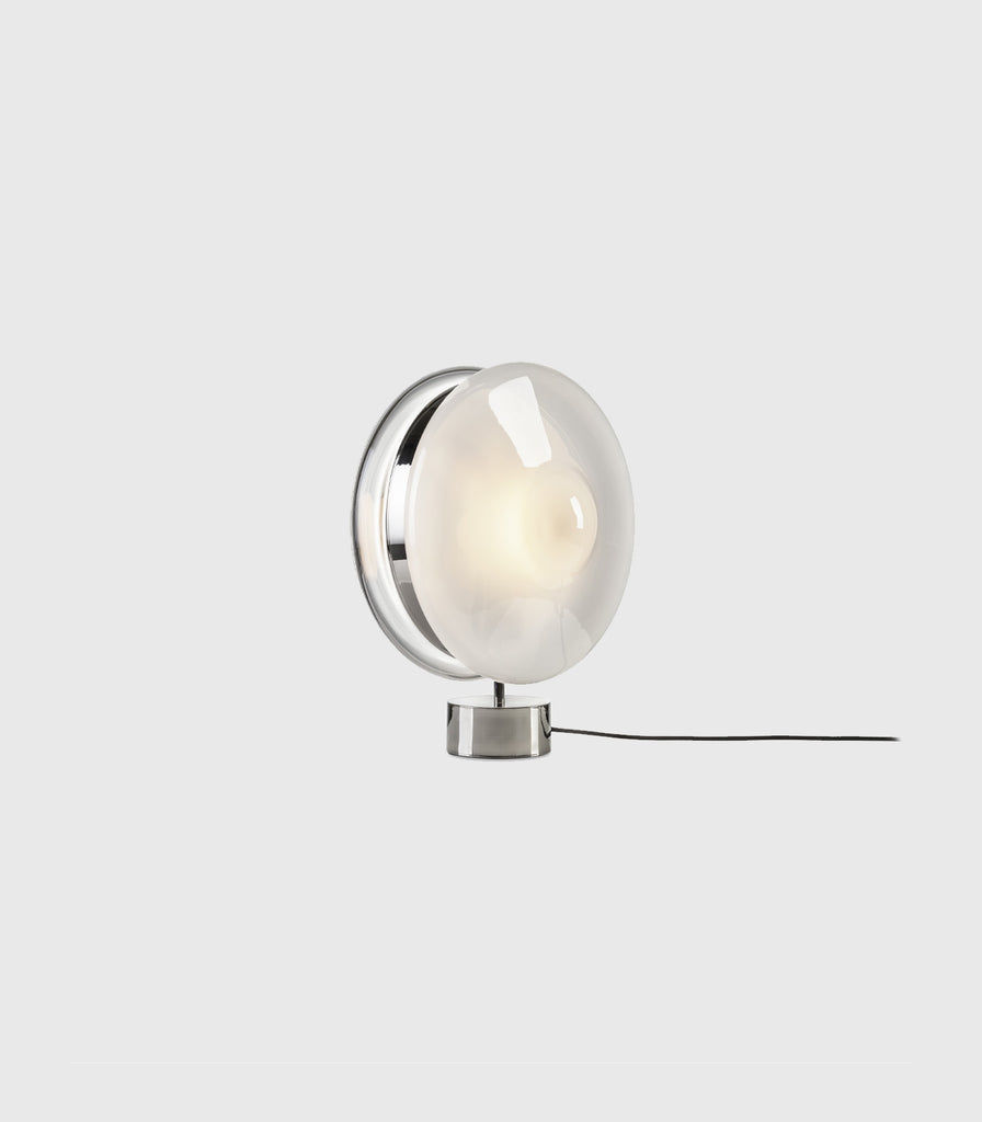 Bomma Orbital Table Lamp in Clear/ White/ Silver