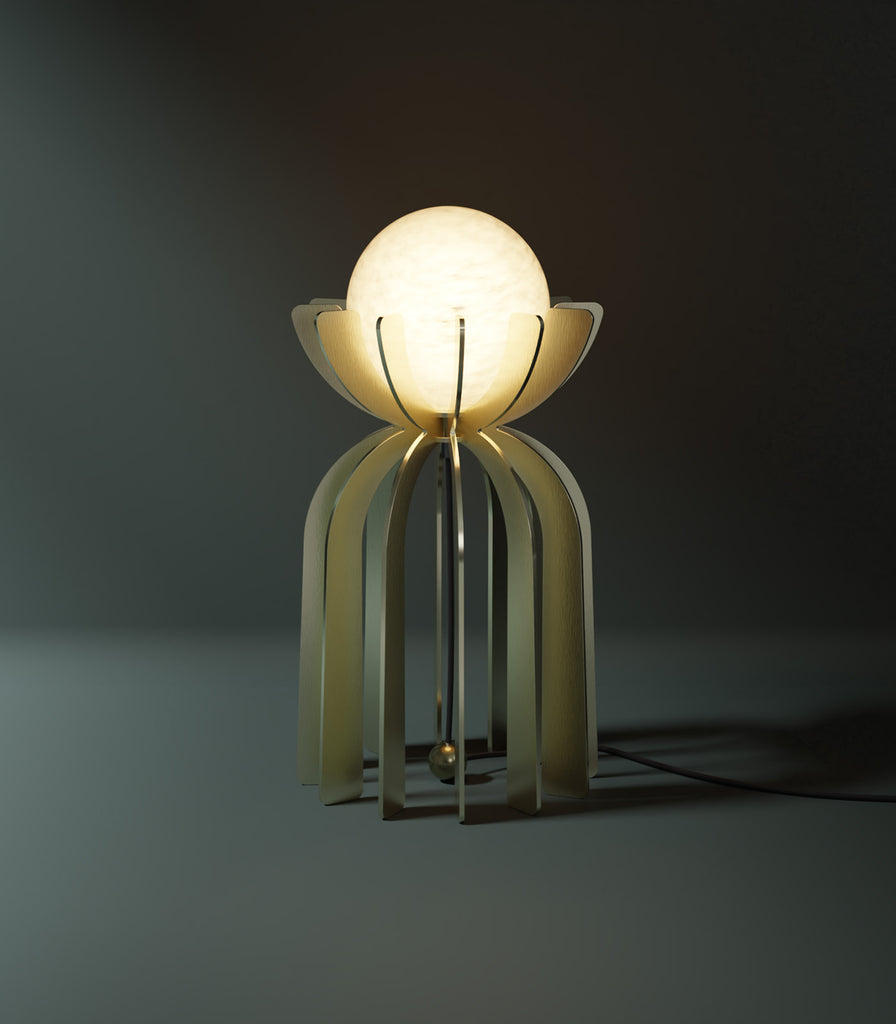 Ilanel Stella Flower Table Lamp in Brushed Champagne
