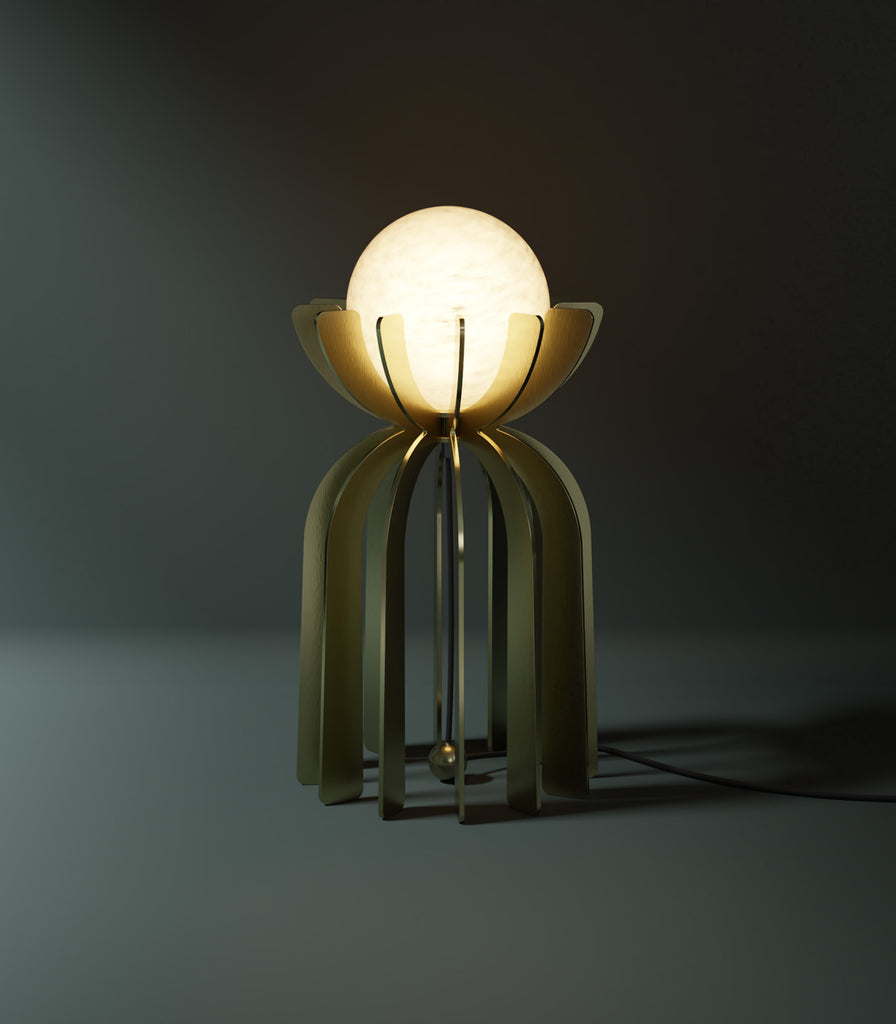 Ilanel Stella Flower Table Lamp in Brushed Gold