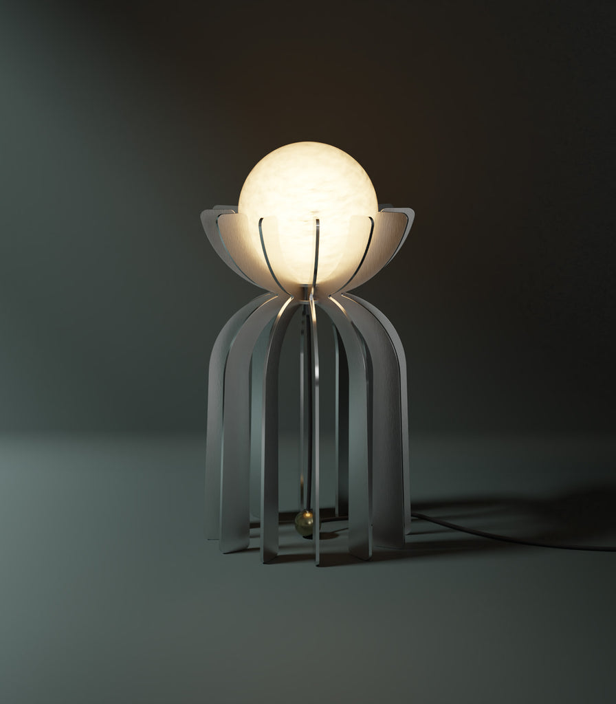 Ilanel Stella Flower Table Lamp in Brushed Silver