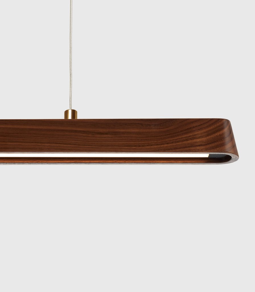 Fluxwood Tenn Linear Pendant Light in 90cm/Walnut