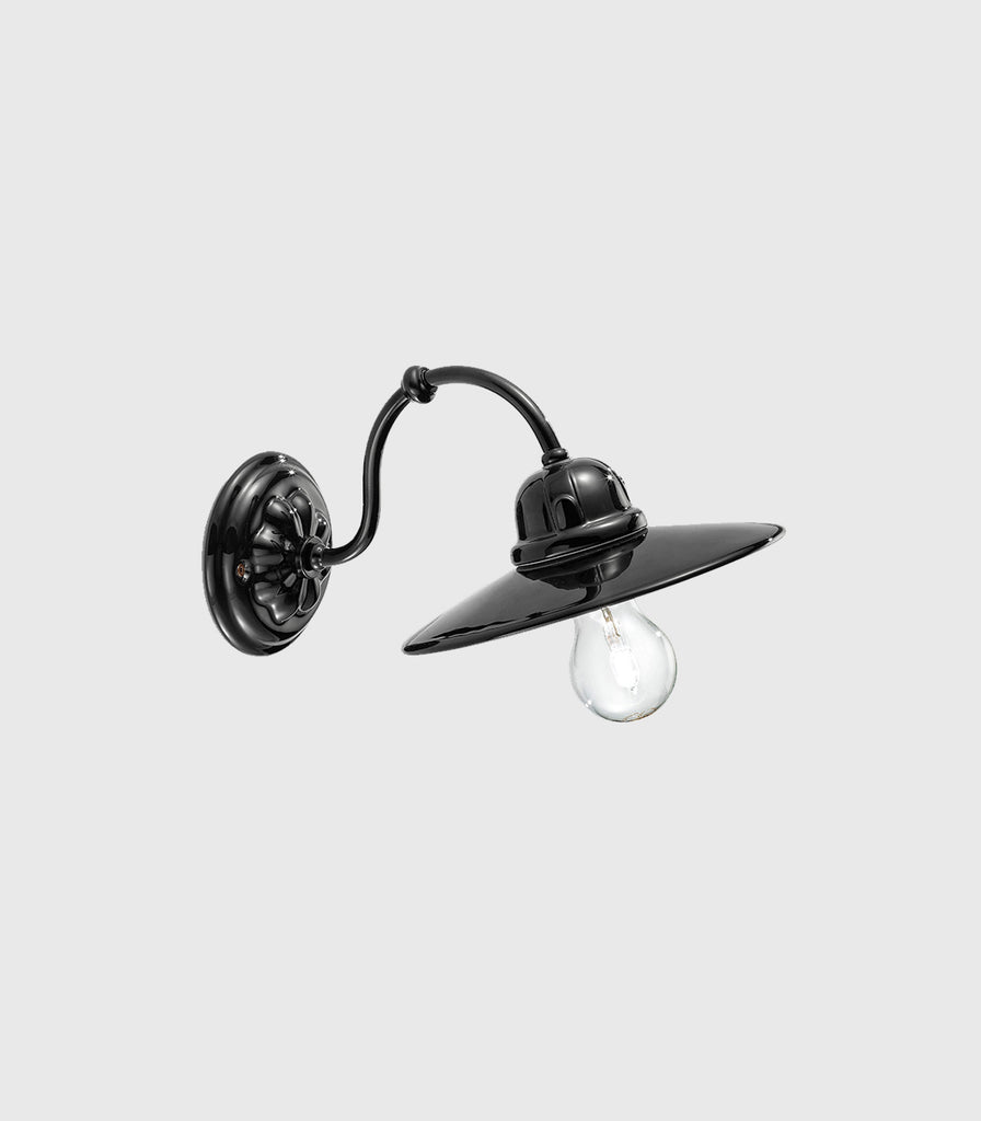 Ferroluce B&W Classic Wall Light in Glazed Black