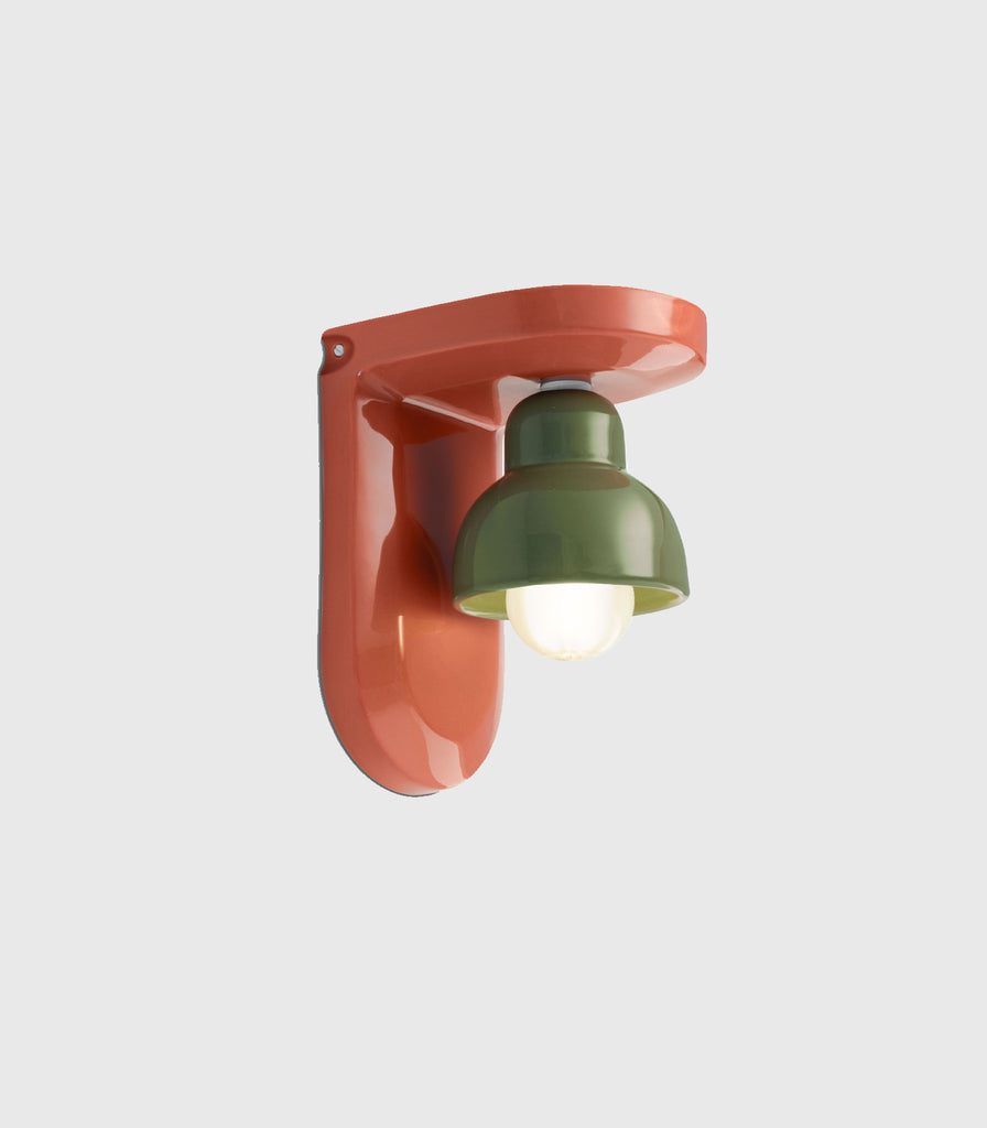 Ferroluce Berimbau Wall Light  in Orange/ Sage Green