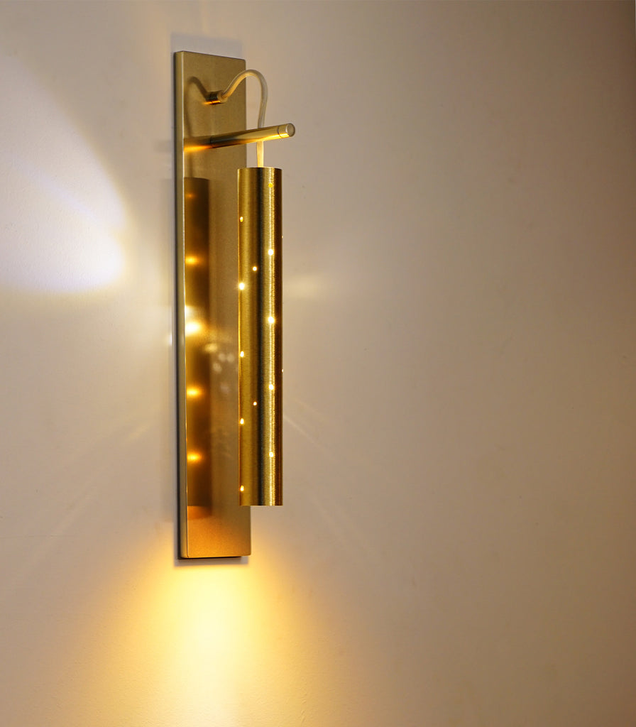 Ilanel Rain Wall Light in Round/ Brushed Gold