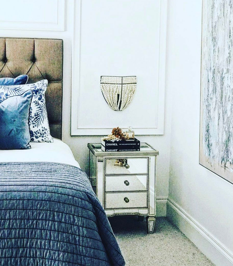 Klaylife Shield Wall Light featured over bedside table