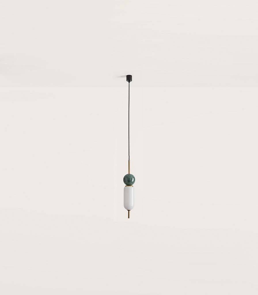 Aromas Anet Pendant Light in Aged Gold / Green