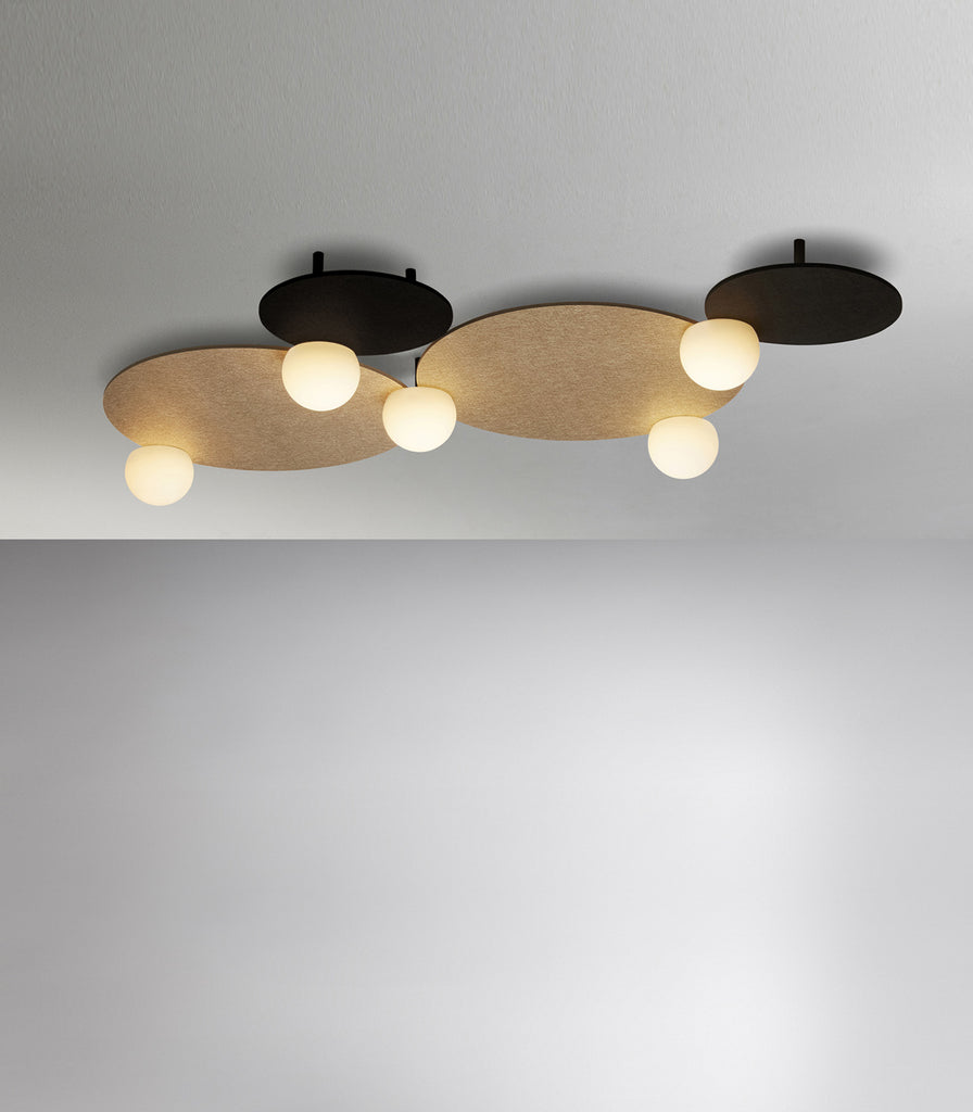 Estiluz Circ 5lt Ceiling Light in Black/Beige