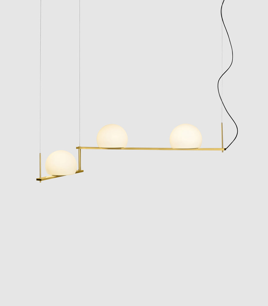 Estiluz Circ 3lt Linear Pendant Light in Satin Gold