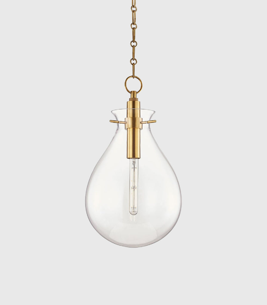 Hudson Valley Ivy Pendant Light in Medium/Aged Brass