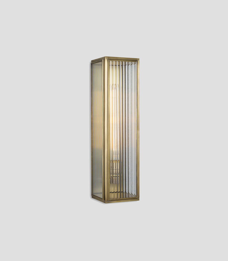  J. Adams & Co. Ash Reeded Wall Light in Large/Antique Brass