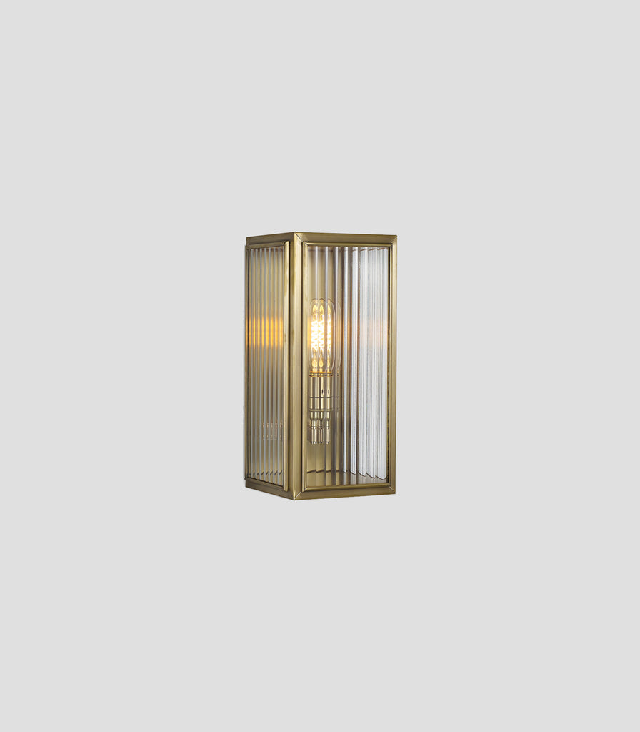  J. Adams & Co. Ash Reeded Wall Light in Small/Antique Brass