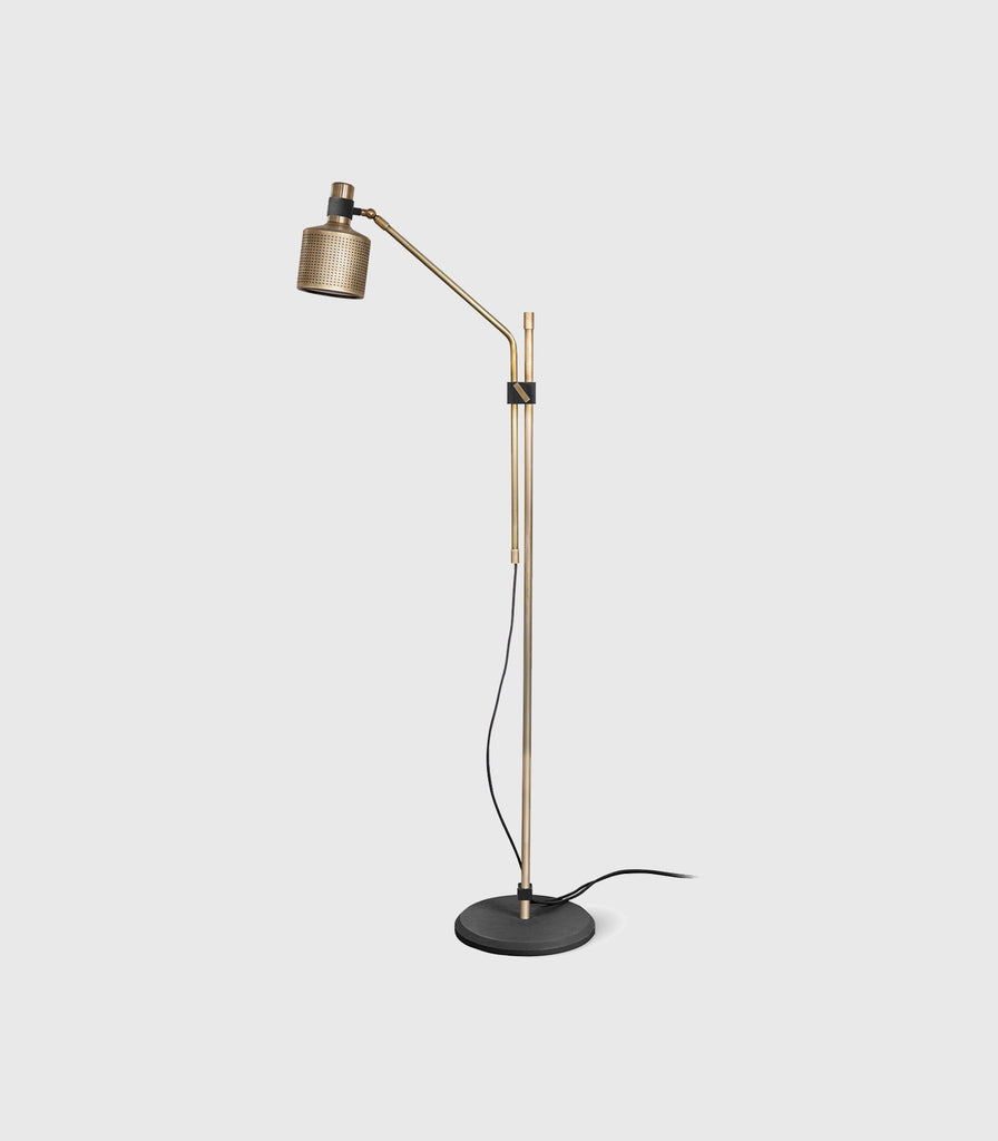 Bert Frank Riddle Single Floor Lamp in Black//Brass