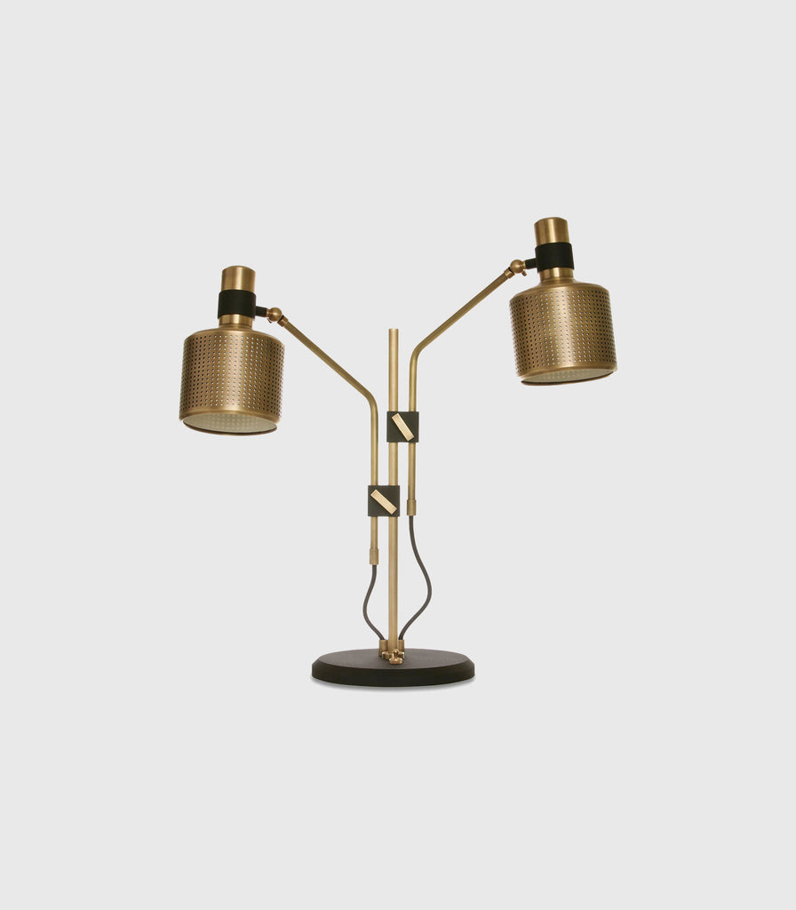 Bert Frank Riddle Double Table Lamp in Black / Brass