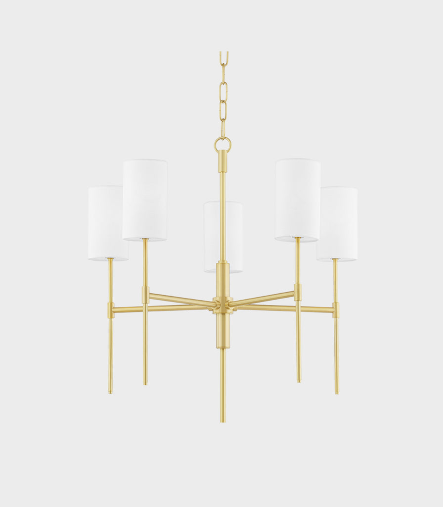 Hudson Valley Olivia 5lt Chandelier in Aged Brass
