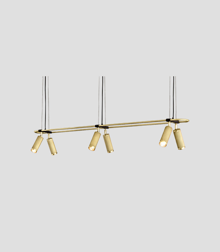 J. Adams & Co.  Spot 6lt Pendant Light in Satin Brass/Suspension Wire